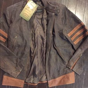 Brand new mens XL Leather Cult suede jacket